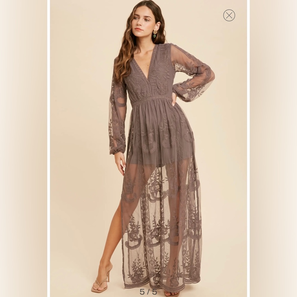 Gorgeous Wishlist “Lovely in Love” Maxi Dress Romper! Never been worn, NWT!